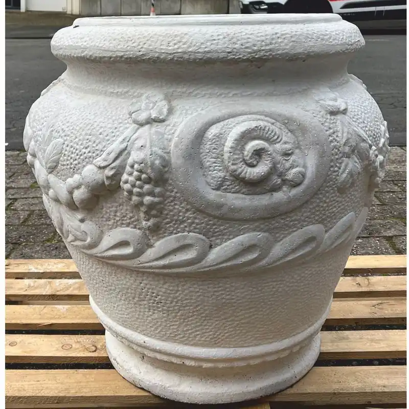 Versand Am Gleichen Tag Casa Padrino Barock Garten Deko Blumentopf Grau H. 66 cm