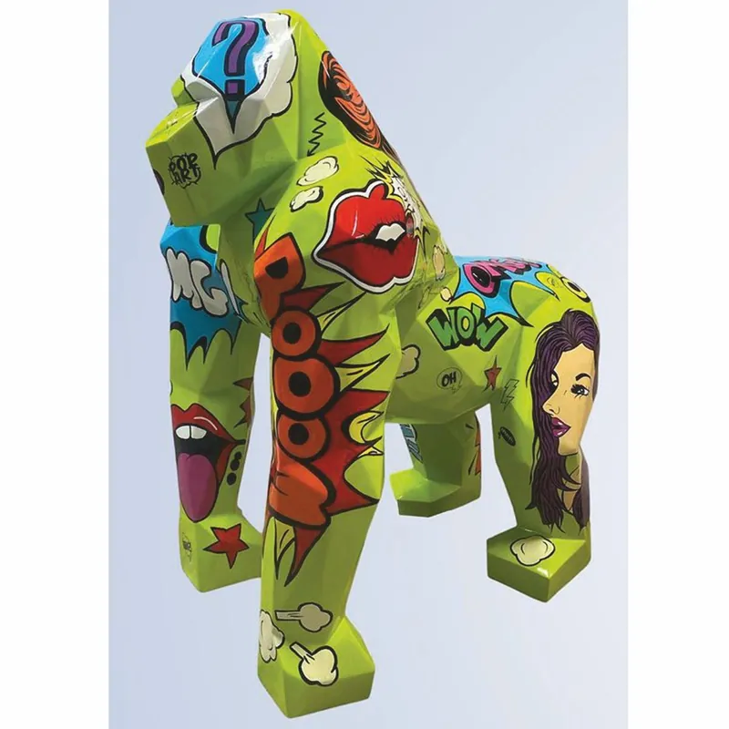 Sichere Zahlung Casa Padrino XXL Deko Skulptur Gorilla Affe Grün / Bunt 111 x 77 x H. 131 cm