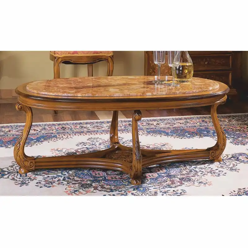 Sofort Bestellen Casa Padrino Luxus Barock Couchtisch Braun / Beige 120 cm - Barock Möbel - Made in Italy