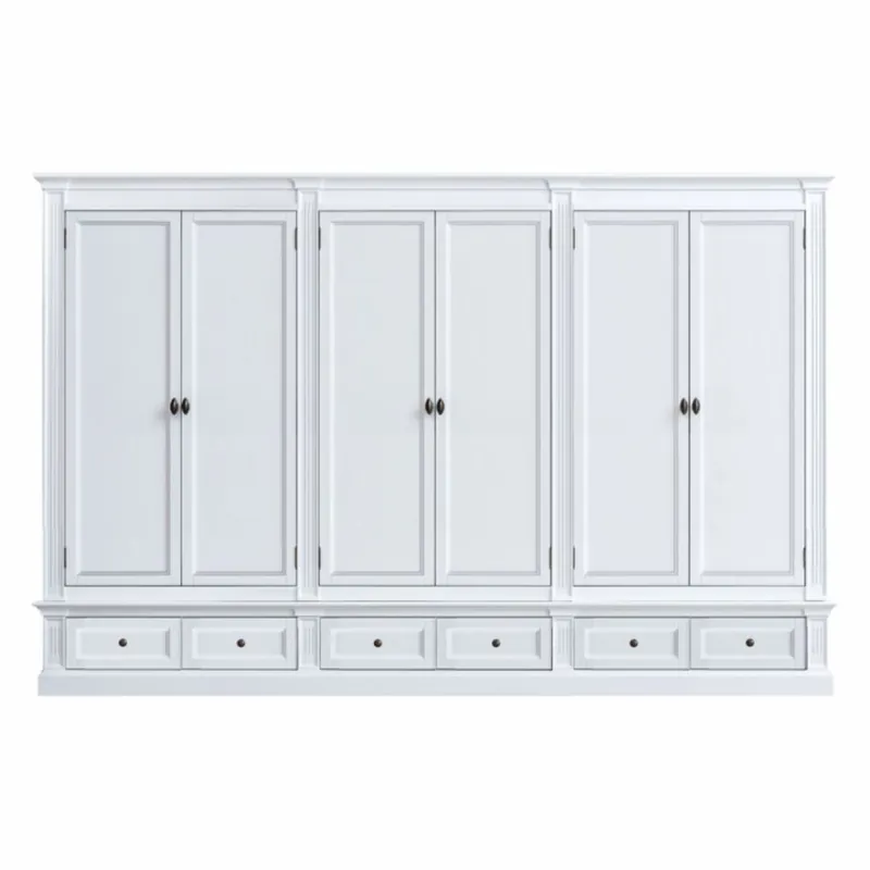 Letzte Chance Casa Padrino Landhausstil Schlafzimmer Schrank Weiß 340 cm - Landhausstil Schlafzimmer Möbel