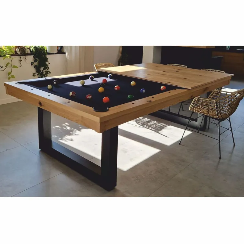 Casa Padrino Luxus Pool Billardtisch / Esstisch 7ft Naturfarben / Schwarz Garantierte Lieferung