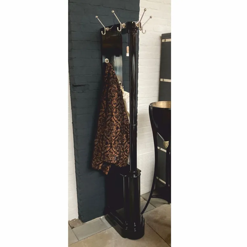 Bestseller Casa Padrino Luxus Barock Wandgarderobenständer Schwarz / Silber H. 184 cm - Garderoben Möbel