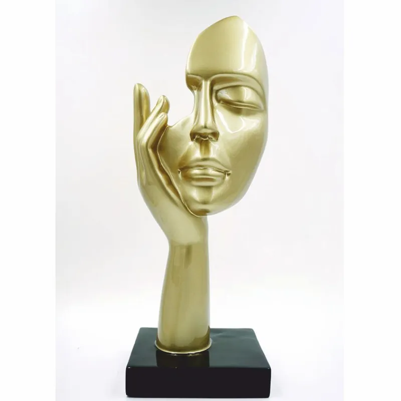 Neue Ware Casa Padrino Deko Skulptur Gold / Schwarz H. 50 cm - Büro Deko