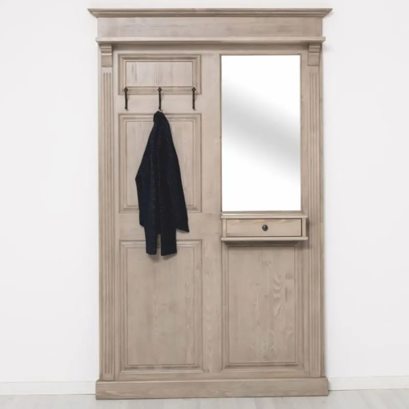 Preisknaller Casa Padrino Landhausstil Garderobe Grau 131 x 19 x H. 219 cm - Landhausstil Garderobenmöbel