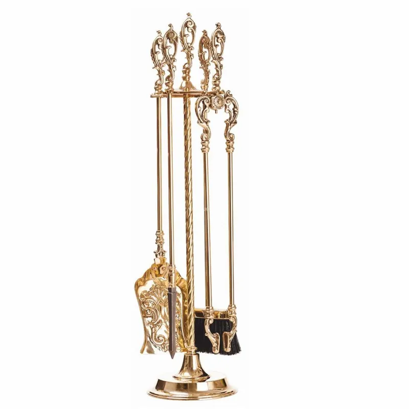 Beliebt Casa Padrino Barock Kaminbesteck mit Ständer Gold H. 80 cm - Kamin Zubehör