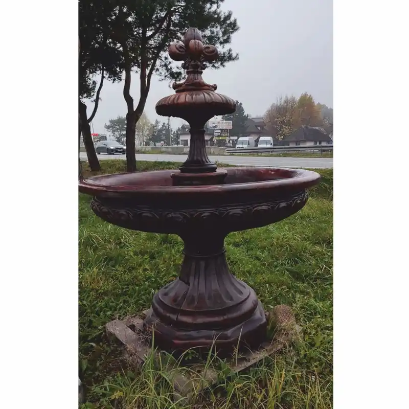 Casa Padrino Jugendstil Springbrunnen Braun Ø 150 x H. 180 cm - Prunkvoller Gartenbrunnen Wochenendangebot