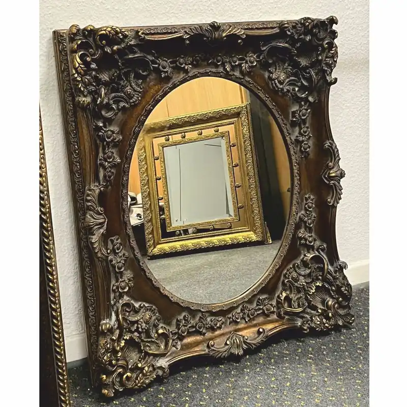 Casa Padrino Barock Spiegel Antik Gold / Grau H. 88 cm - Barockstil Möbel Nur Für Kurze Zeit