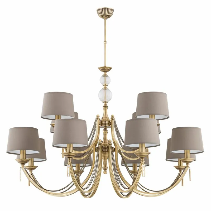 Casa Padrino Luxus Barock Kronleuchter Messing mit Patina / Grau Ø 112 cm Mega-Angebot