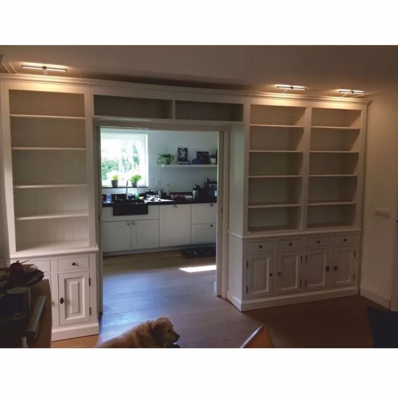 Casa Padrino Landhausstil Bücherschrank Weiß 450 x 40 x H. 260 cm - Landhausstil Möbel Sonderaktion