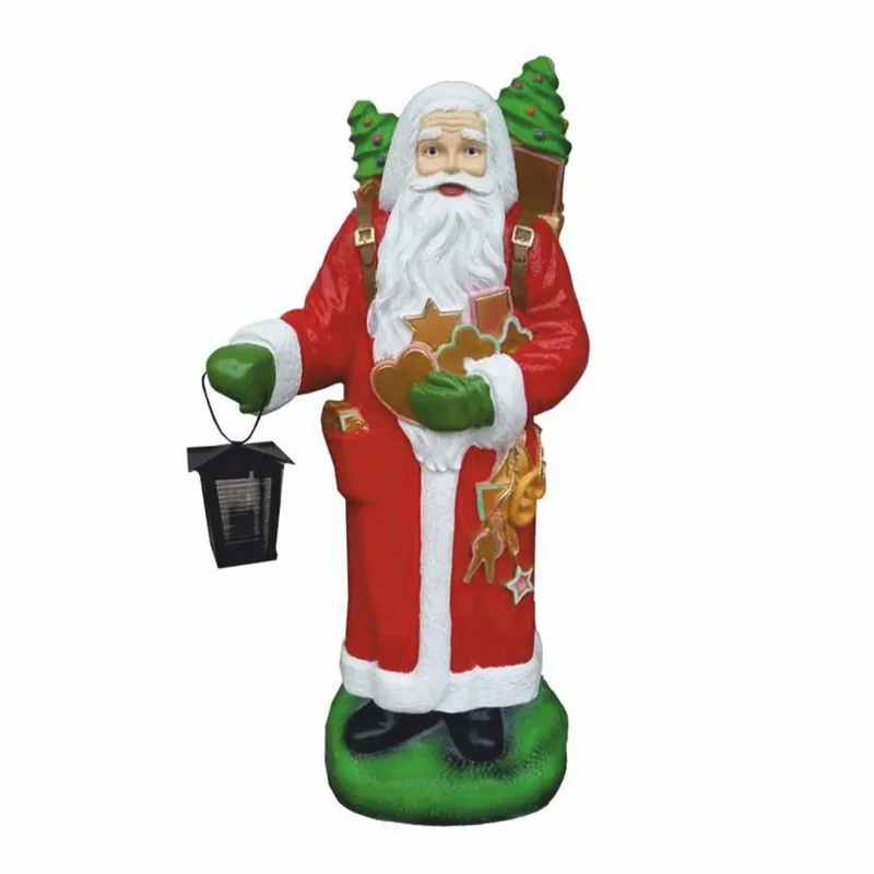 Online Kaufen Casa Padrino Weihnachtsmann Deko Skulptur mit Laterne H. 92 cm - Weihnachts Dekoration