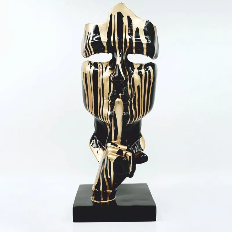 Casa Padrino Deko Skulptur Schwarz / Gold H. 50 cm - Deko Figuren Mega-Angebot