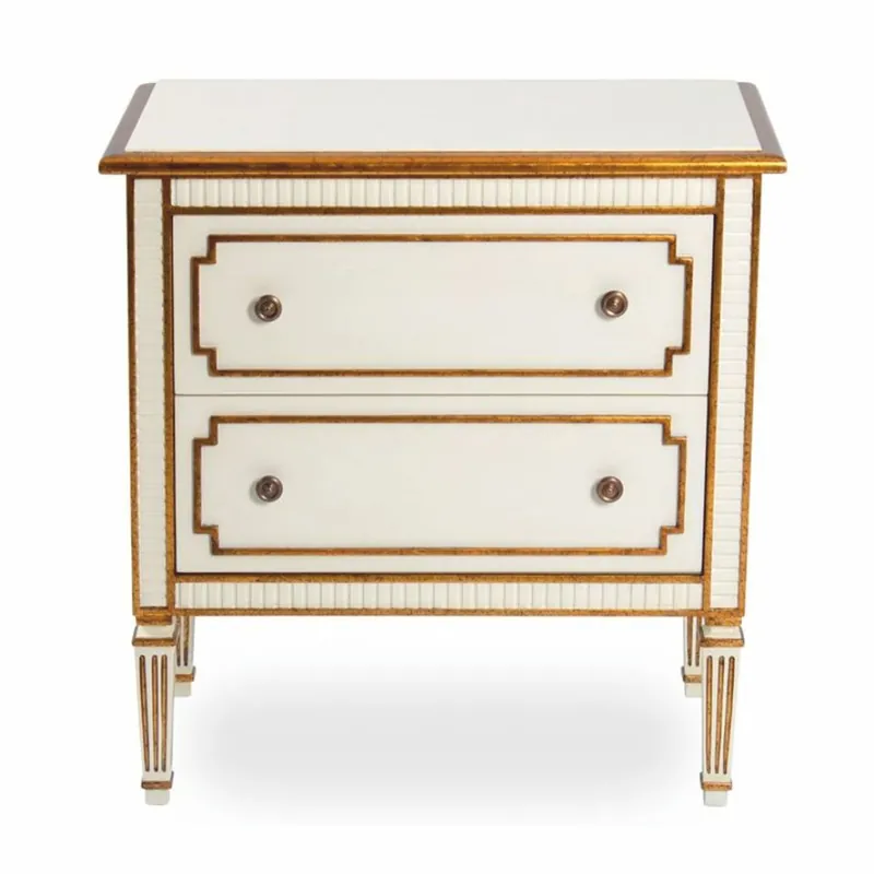 Casa Padrino Luxus Barock Nachtkommode Creme / Antik Gold - Barockstil Schlafzimmer Möbel Must-Have