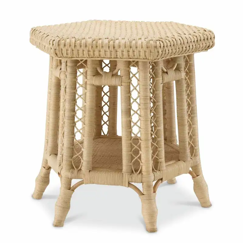 Online Kaufen Casa Padrino Luxus Rattan Beistelltisch Naturfarben 60 x 52 x H. 58 cm - Luxus Möbel