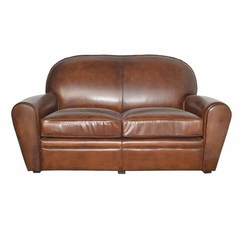 Sofort Bestellen Casa Padrino Luxus Leder Sofa Braun 150 cm - Echtleder Wohnzimmer Sofa