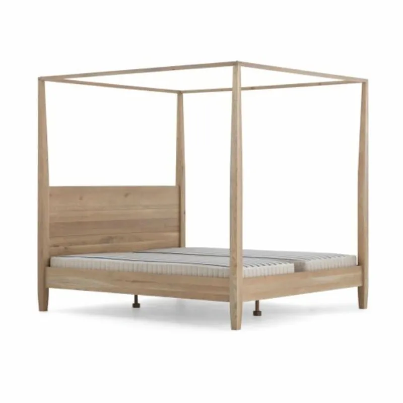 Meistverkauft Casa Padrino Landhausstil Himmelbett Naturfarben / Grau - Verschiedene Größen - Schlafzimmer Möbel