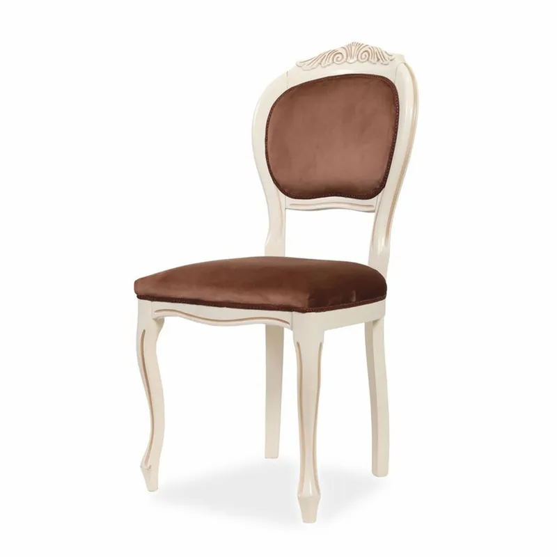 Casa Padrino Luxus Barock Esszimmer Stuhl Braun / Weiß / Beige H. 101 cm - Esszimmer Möbel Garantierte Lieferung