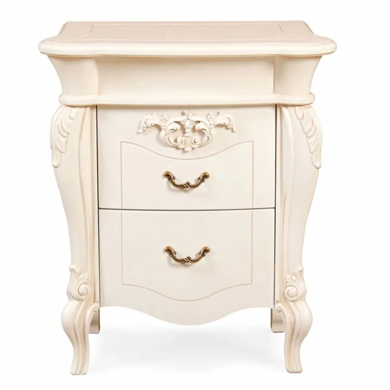 Preisreduziert Casa Padrino Luxus Barock Nachtkommode mit 2 Schubladen Creme / Bronze H. 70 cm