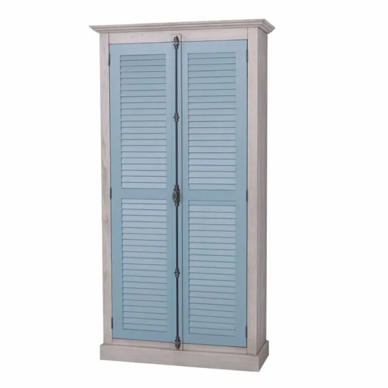 Casa Padrino Landhausstil Schlafzimmer Schrank Grau / Blau 109 cm - Schlafzimmer Möbel Mega-Angebot