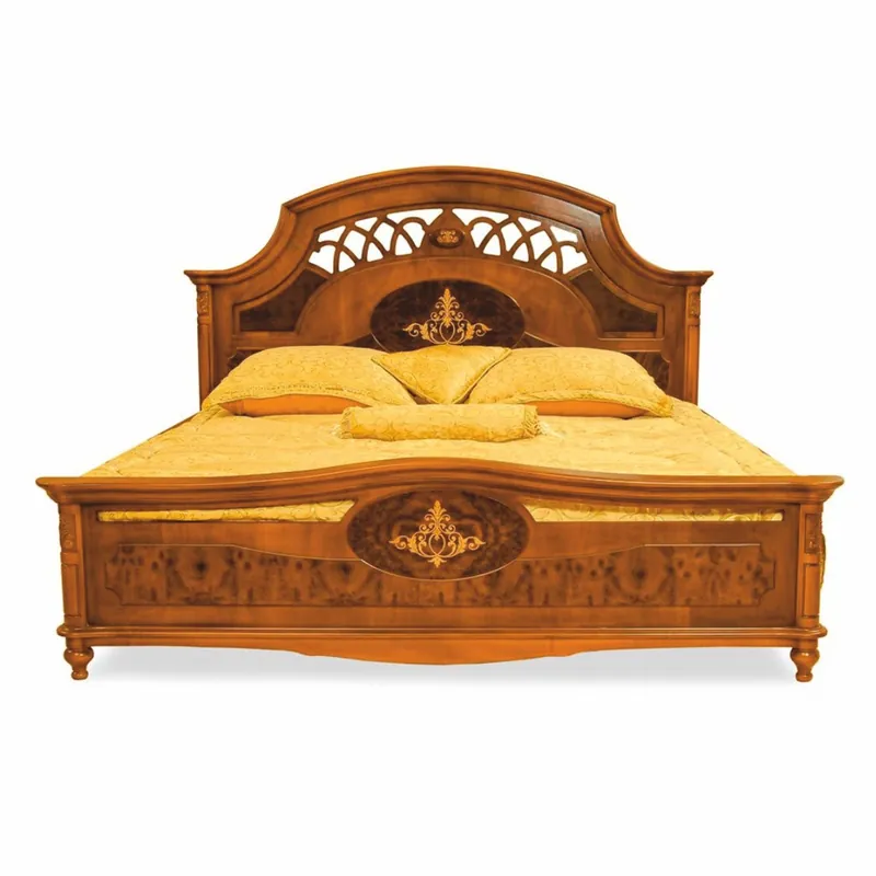 Casa Padrino Luxus Barock Massivholz Doppelbett Braun / Dunkelbraun - Barock Schlafzimmer Möbel Top-Seller