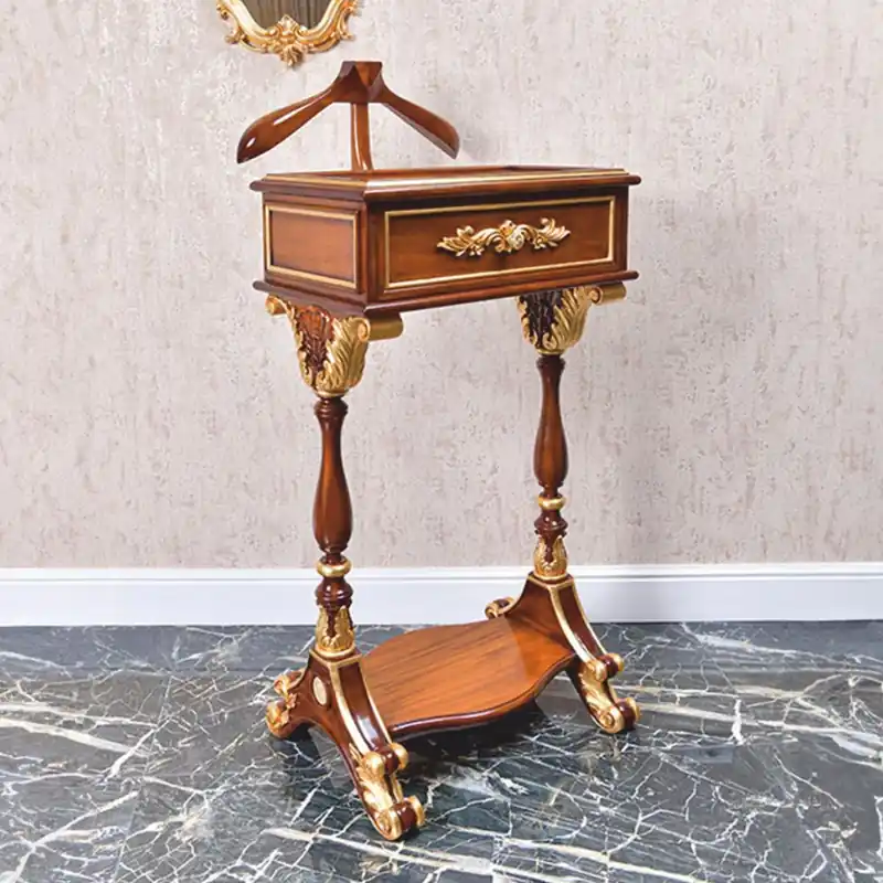Neu Im Sortiment Casa Padrino Luxus Barock Dressboy Braun / Gold H. 130 cm - Made in Italy