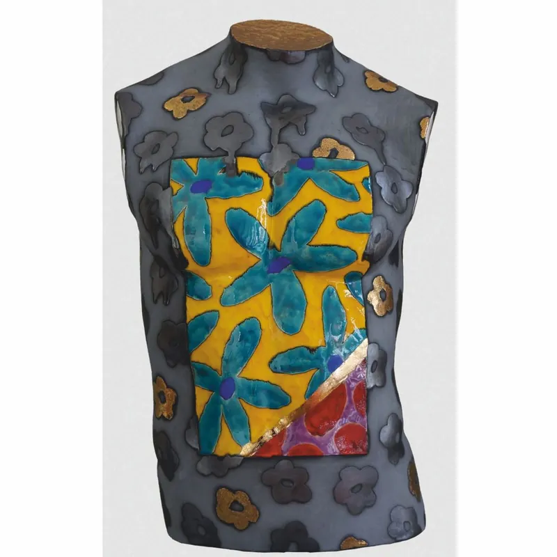 Casa Padrino Luxus Keramik Deko Männer Torso Bunt H. 62 cm - Handgefertigt & Handbemalt Online Kaufen