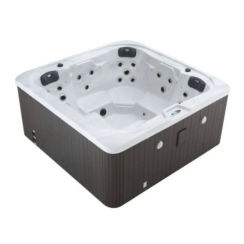 Casa Padrino Luxus Outdoor Jacuzzi Weiß / Schwarz 201 cm - Garten Whirlpool Finale Aktion