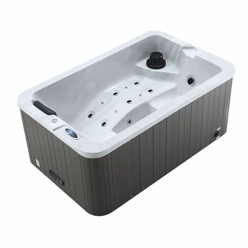 Casa Padrino Luxus Outdoor Jacuzzi Weiß / Schwarz / Grau 175 cm - Garten Whirlpool Jetzt Kaufen