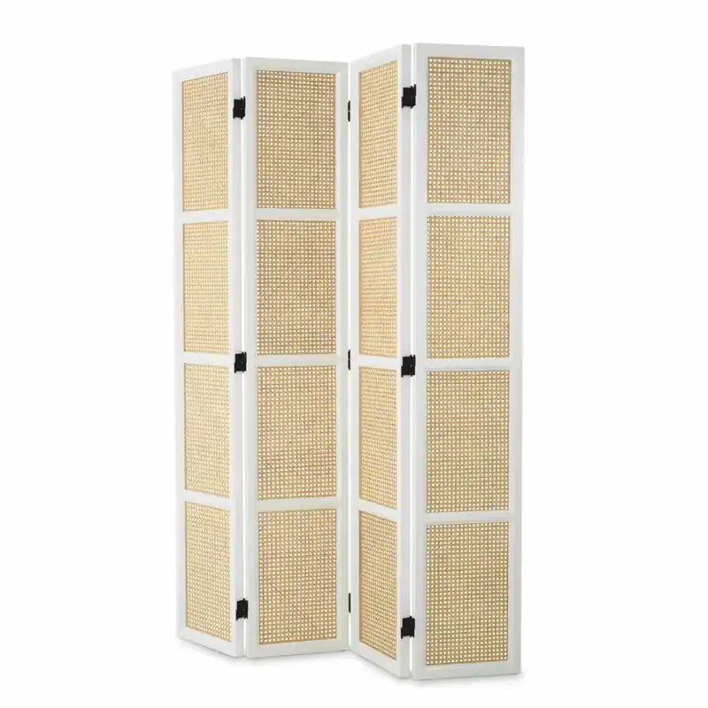 Nur Für Kurze Zeit Casa Padrino Luxus Raumteiler Weiß / Naturfarben 163 x H. 225 cm - Luxus Interior