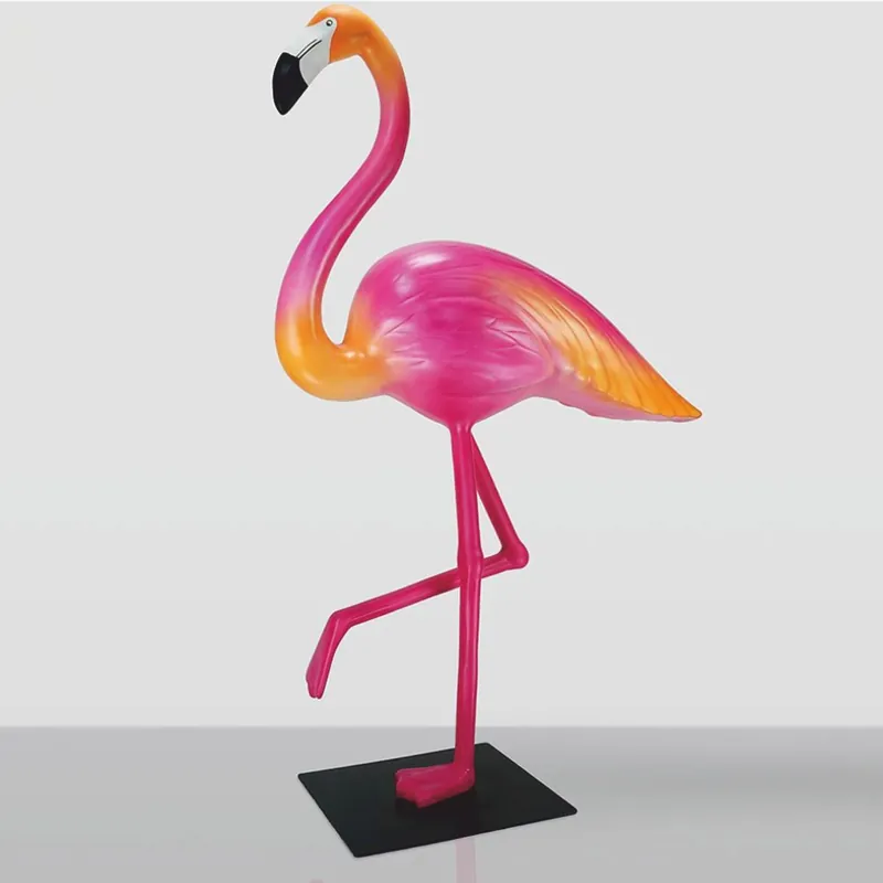 Aktuell Casa Padrino XXL Deko Skulptur Flamingo Pink / Orange / Schwarz H. 210 cm - Garten Figur