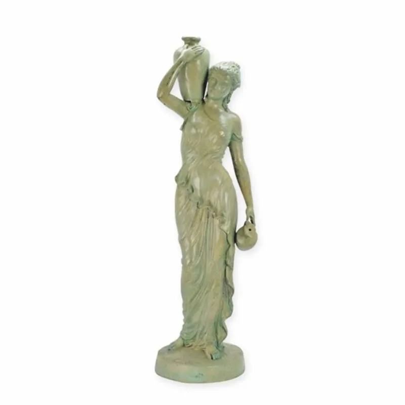 Angebot Casa Padrino Jugendstil Wasserspeier Bronze Skulptur Frau mit 2 Krügen Antik Beige H. 101,5 cm