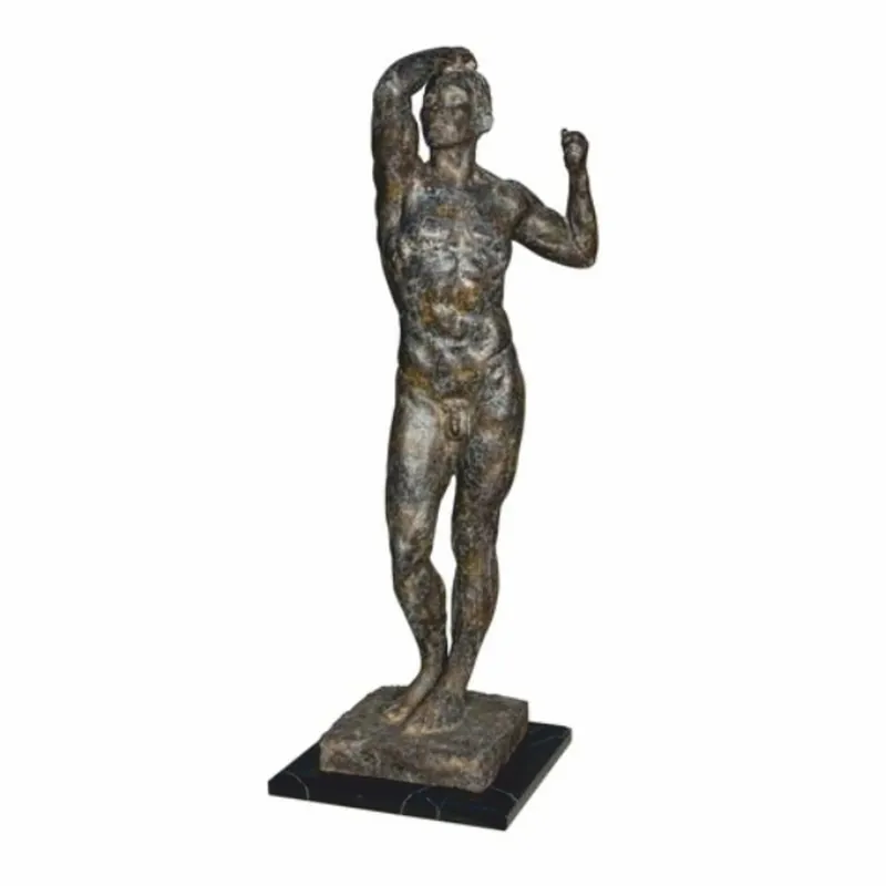 Saisonangebot Casa Padrino Deko Bronze Skulptur Mann Braun / Schwarz H. 90 cm - Große Deko Figur
