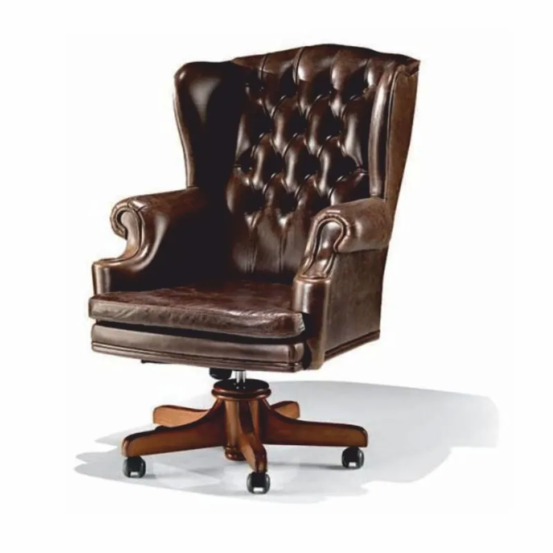 Direktkauf Casa Padrino Luxus Chesterfield Leder Bürostuhl Vintage Braun 74 x 92 x H. 116 - Made in Italy