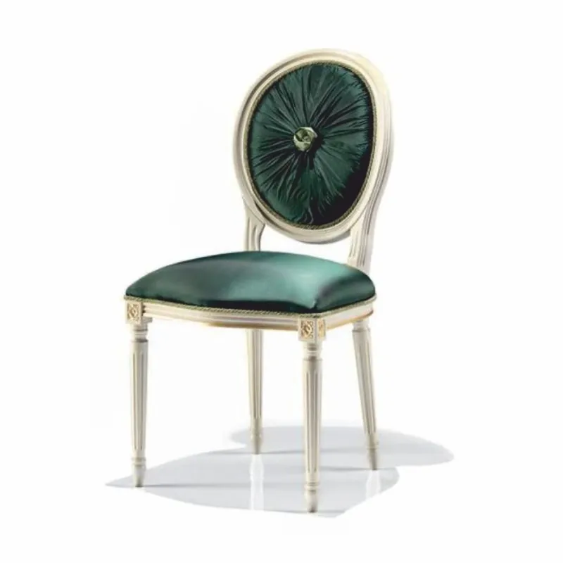 Casa Padrino Luxus Barock Esszimmer Stuhl Grün / Weiß / Gold - Made in Italy Sofort Bestellen