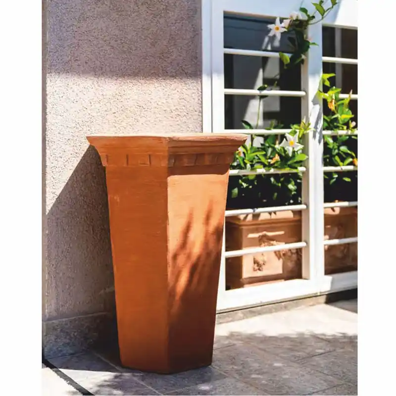 Zertifiziert Casa Padrino Jugendstil Terrakotta Blumentopf Beige H. 60 cm - Made in Italy