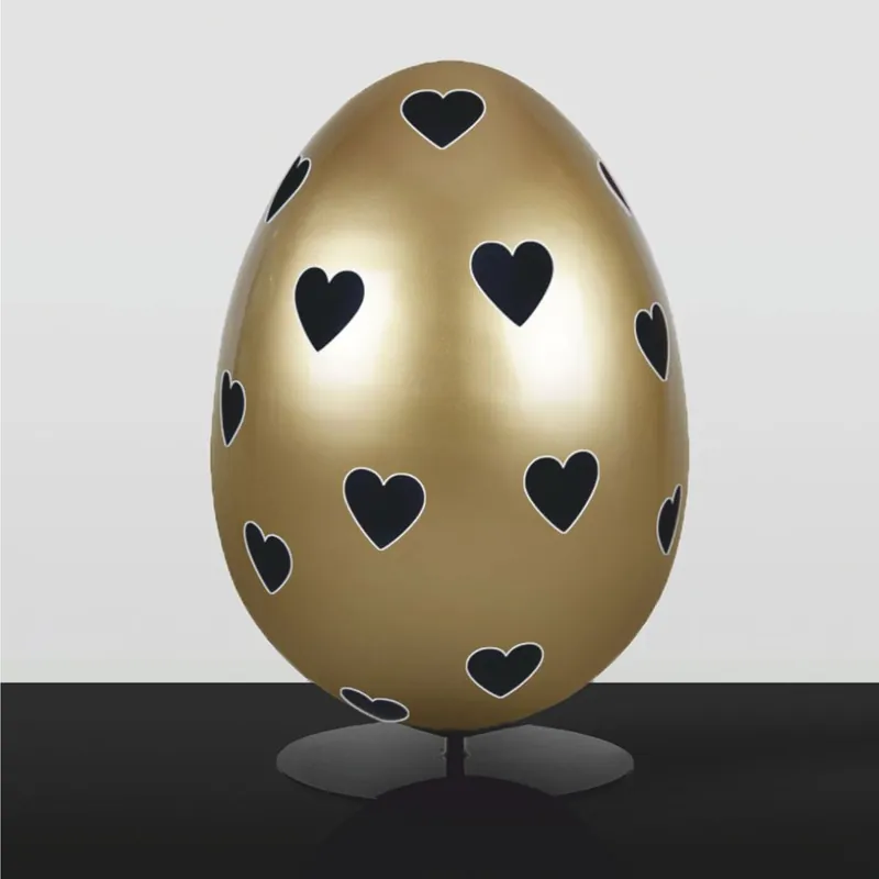 Nur Für Kurze Zeit Casa Padrino XXL Deko Osterei mit Ständer Gold / Schwarz H. 75 cm - Oster Dekoaration