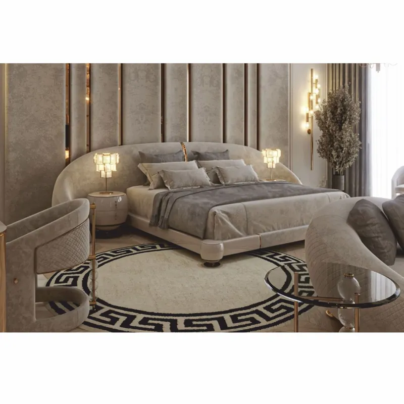 Casa Padrino Luxus Doppelbett Grau / Gold - Hotel & Schlafzimmer Möbel Angebot