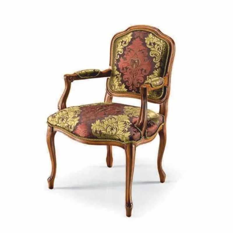 Bestseller Casa Padrino Luxus Barock Esszimmer Stuhl mit Armlehnen Braun / Gelb / Braun - Made in Italy