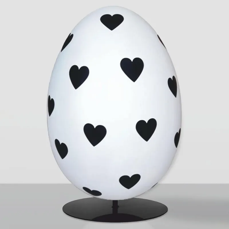 Sonderangebot Casa Padrino XXL Deko Osterei mit Ständer Weiß / Schwarz H. 160 cm - Oster Dekoaration