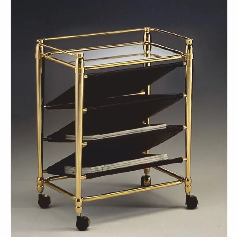 Direktkauf Casa Padrino Luxus Zeitschriften Trolley Messing Glänzend / Schwarz 52 x 38 x H. 63 cm - Made in Italy