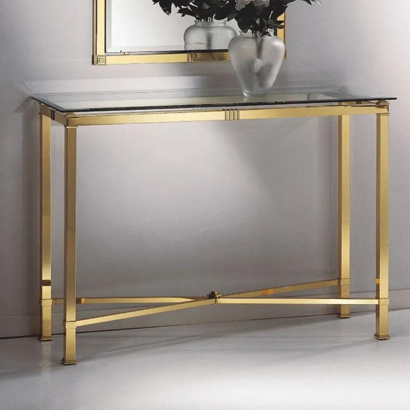 Must-Have Casa Padrino Luxus Konsole Messing Glänzend / Messing Satiniert 110 cm - Made in Italy