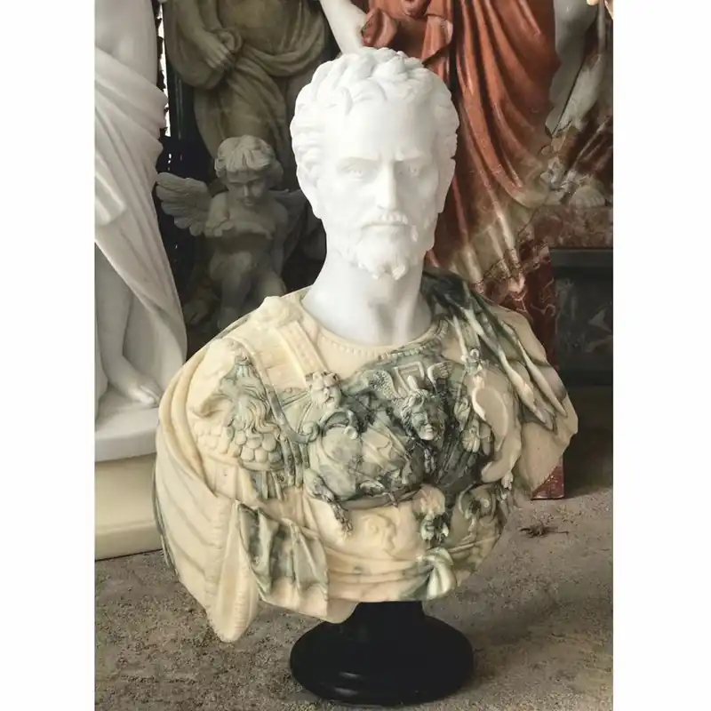 Wochenendangebot Casa Padrino Luxus Antik Stil Marmor Büste Römer Weiß / Beige / Grün / Schwarz H. 80 cm