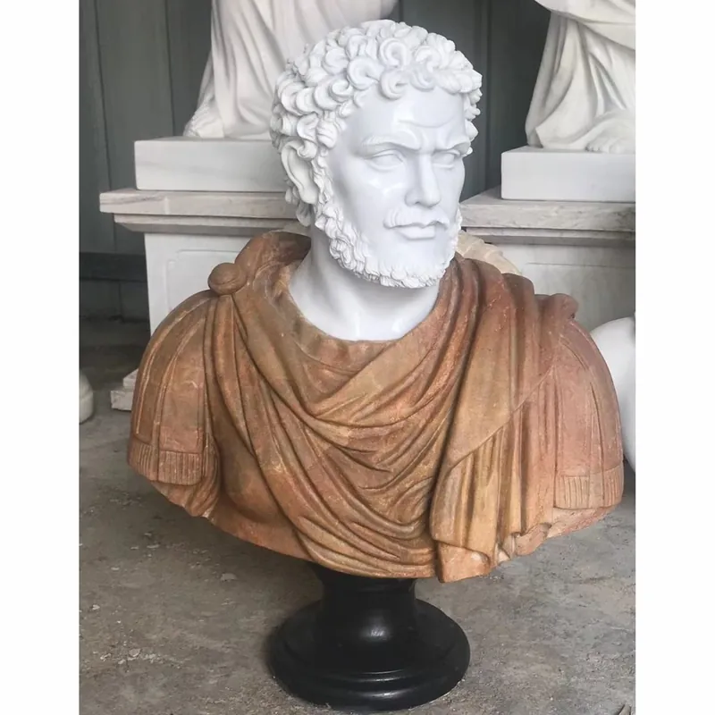 Günstig Casa Padrino Luxus Antik Stil Marmor Büste Römer Weiß / Braun / Schwarz H. 80 cm - Marmor Skulptur