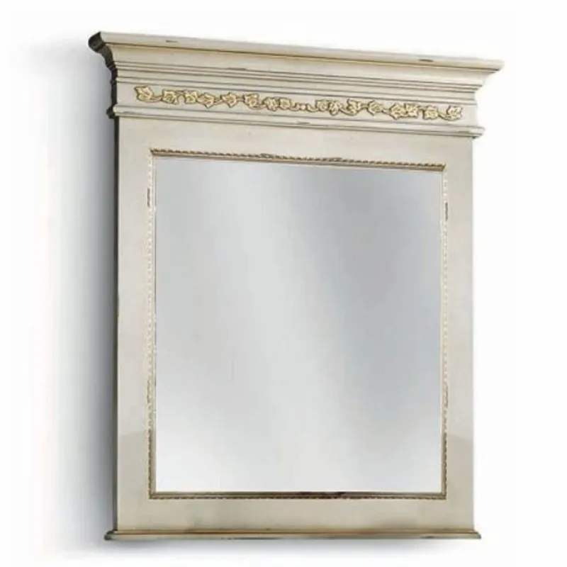 Casa Padrino Luxus Barock Spiegel Elfenbein / Gold H. 110 cm - Made in Italy Letzte Chance