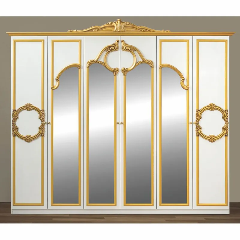 Markenprodukt Casa Padrino Luxus Barock Schlafzimmer Schrank Weiß / Gold 261 cm - Barock Schlafzimmer Möbel