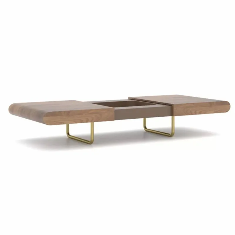 Casa Padrino Luxus Couchtisch Braun / Messing 140-210 cm - Ausziehbarer Wohnzimmertisch Ausverkauf