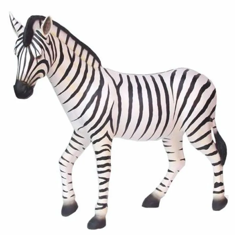 Casa Padrino XXL Deko Skulptur Zebra Weiß / Schwarz 180 cm - Lebensgroße Garten Figur Preisreduziert