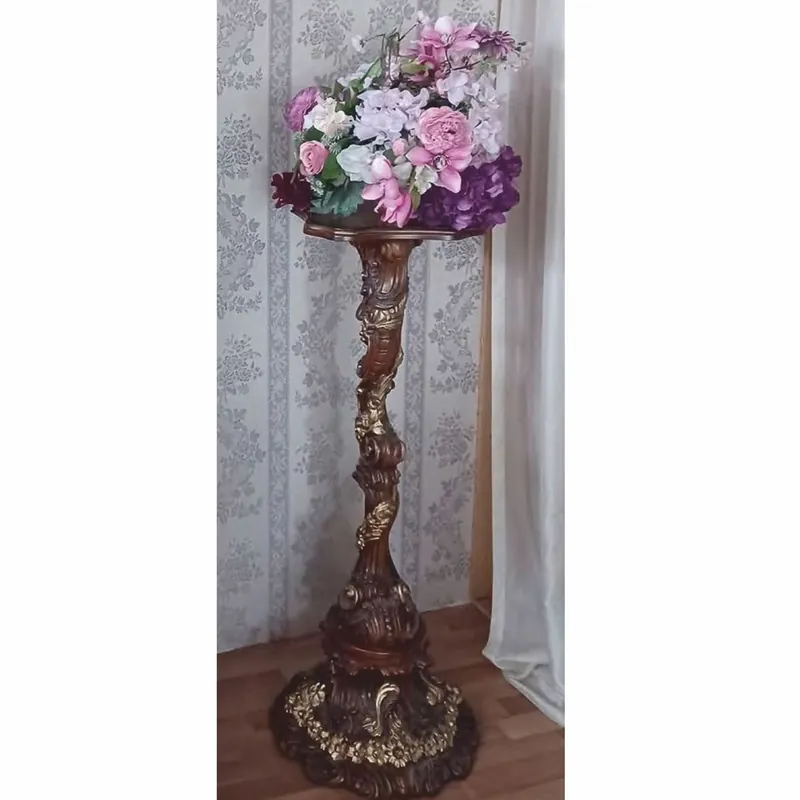 Casa Padrino Luxus Barock Säule Braun / Gold H. 115 cm - Barock Möbel - Made in Italy Finale Aktion