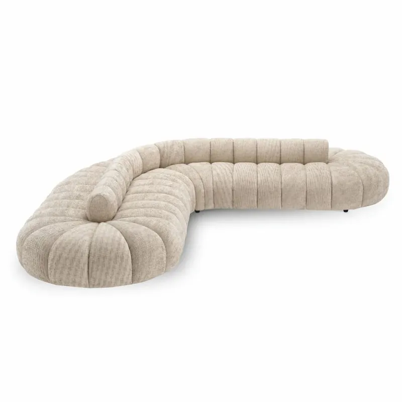 Abverkauf Casa Padrino Luxus Sofa Beige / Schwarz 331 cm - Luxus Hotel Möbel