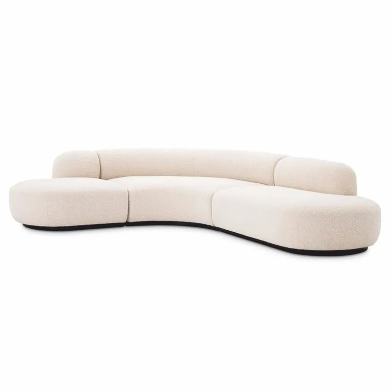 Casa Padrino Luxus Ecksofa Creme / Schwarz 300 x 257 x H. 70 cm - Wohnzimmer & Hotel Möbel Mega-Angebot
