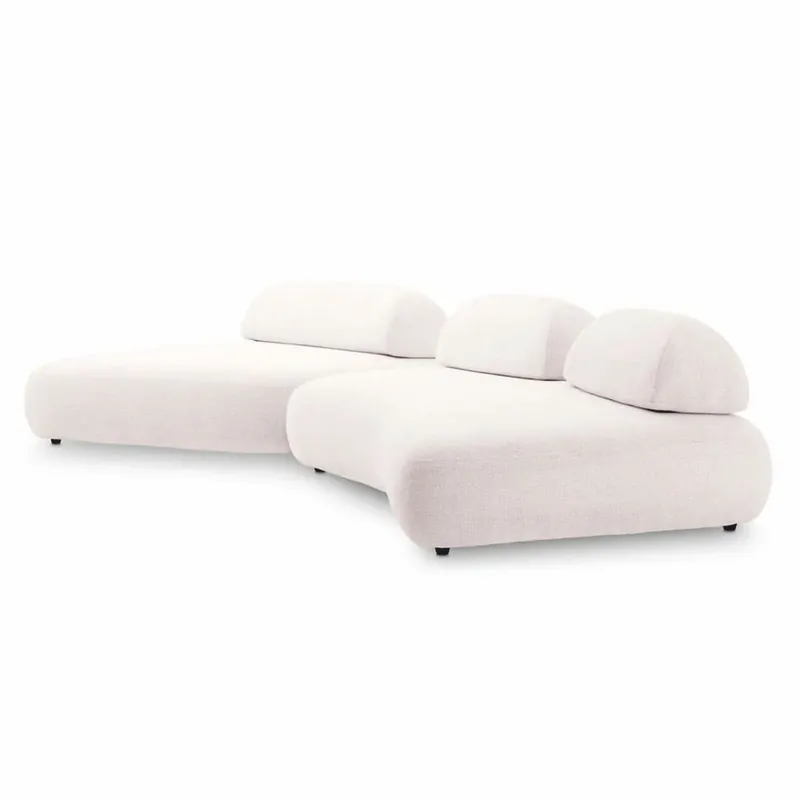 Casa Padrino Luxus Sofa Cremeweiß / Schwarz - Modulares 2-Teiliges Wohnzimmer Sofa Sichere Zahlung